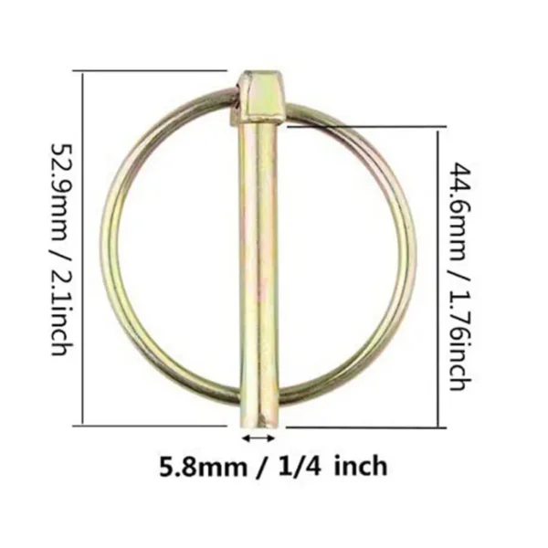 8PCS 5/16 Lynch Pin with Ring Heavy Duty Safety Fixing Locking Pins for Farm Tractors Trailers Trucks Mower Accessories - Image 6