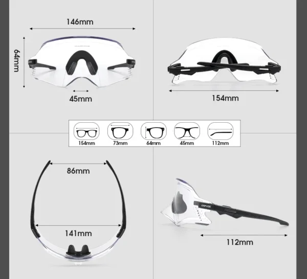 Kapvoe Red Photochromic Cycling Glasses UV400 Men Women Cycling Sunglasses Road Bicycle Goggle MTB Cycling Eyewear - Image 41