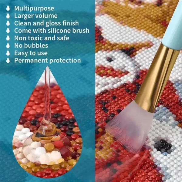 120ML Adhesives & Sealers Diamond Painting Sealer Puzzle Art Glue Permanent Hold & Shine Effect Sealer Diamond Painting Puzzle - Image 5