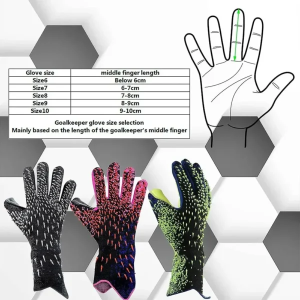 Football Soccer Goalkeeper Gloves Thickened Latex Professional Protection Adults Teenager Goalkeeper Soccer Goalie Gloves - Image 2