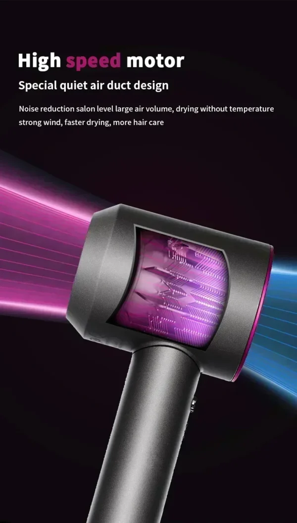 5 in 1 Professional Hair Dryer, with Hot and Cold Air Functionality - Lightweight and Thermostatic Styling Tool for Smooth Hair - Image 20
