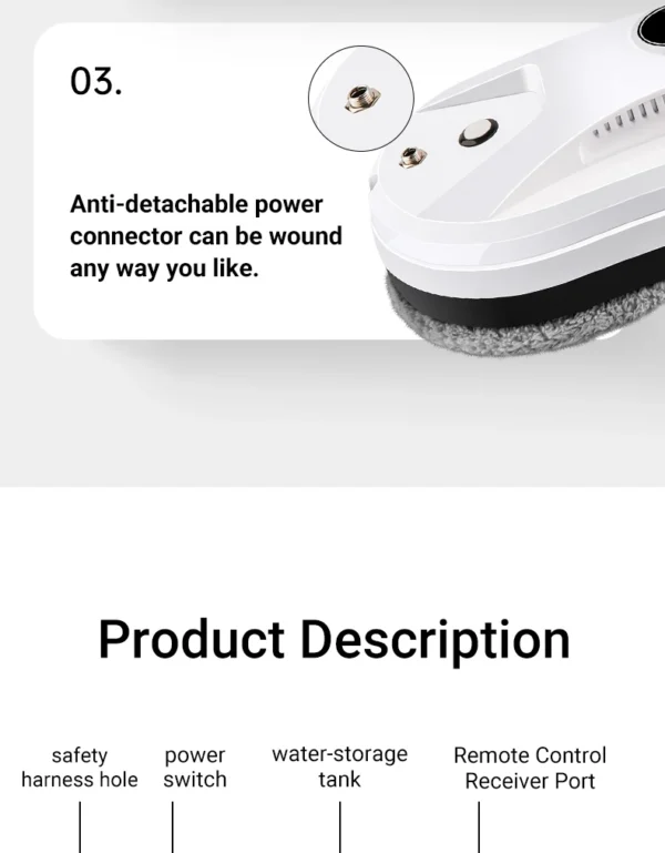DIVEDEER Intelligent water spray window cleaner with automatic water spray function anti-fall magnetic glass home smart cleaner - Image 28