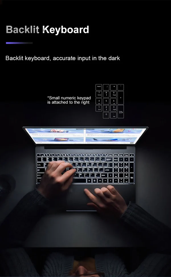Ninkear Laptop A15 Plus AMD Ryzen™ 7 5700U 15.6-inch FHD IPS 60Hz 32GB + 1TB SSD Backlit Keyboard Fingerprint Unlock Notebook - Image 19