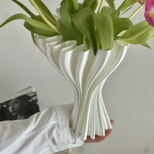 3D Stereoscopic Printing Artistic Vase White Modern Simple Luxury Nordic Living Room Vases Creative Interior Home Decoration - Image 10