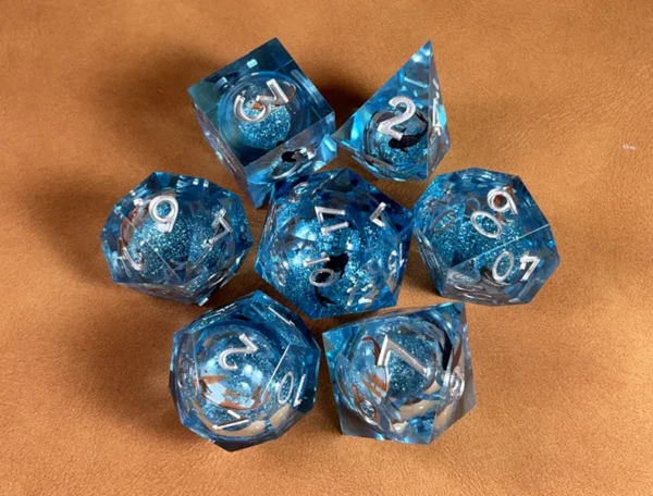 7PCS Polyhedral Crystal Liquid Core Dragon Eye DND Dice Set for Dungeon and Dragon Pathfinder RPG Role Playing Games Gift Toy - Image 53