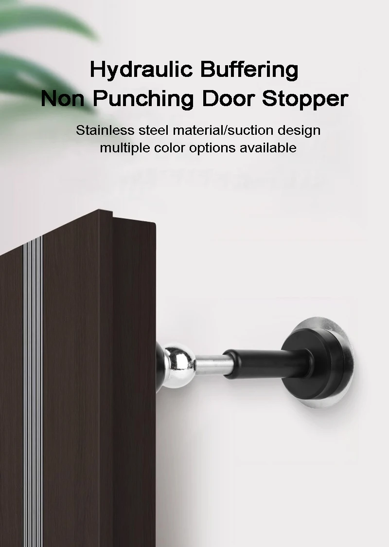 Hydraulic Buffer Door Stopper Stainless Steel Strong Magnetic Doorstop Floor Wall Mount Nail-free Anti-collision Mute Door Touch - Image 19