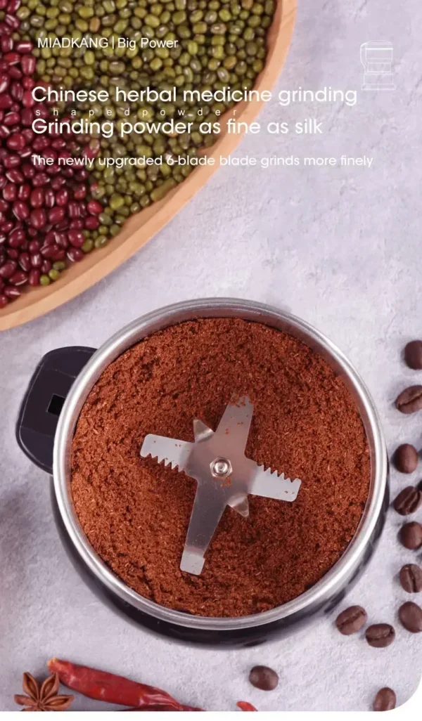 Stainless Electric Grinder 4Blades Fast Grinding Multifunction Smash Machine Household Coffee Beans Rice Mill Grinder 200W/400W - Image 18