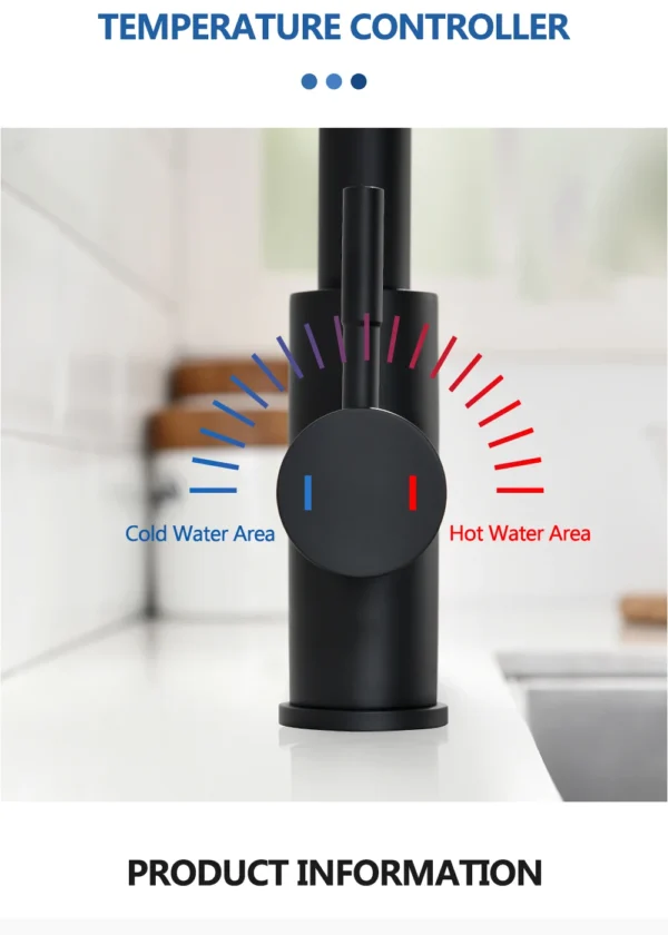 Kitchen Faucet Pull Out Brushed Nickle Stainless Steel Black Kitchen Mixed Tap Kitchen Sink Tap - Image 15