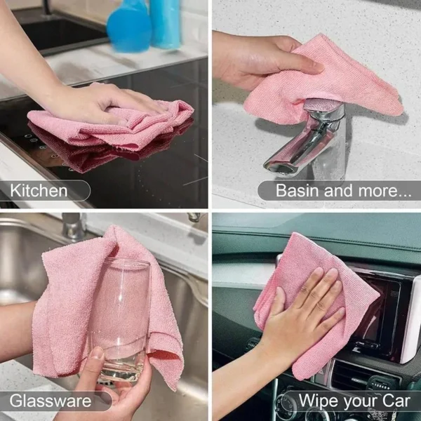 20-60pcs Microfiber Dish Cloths Multi Purpose Dishwashing Towels For Tableware Double Sided Cleaning Rags Kitchen Accessories - Image 11