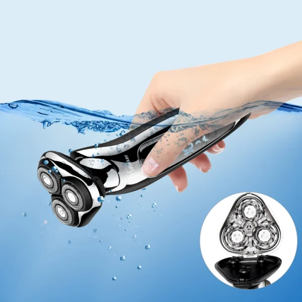 HATTEKER 3in1 Wet Dry Powerful Electric Razor Men Body Beard Hair Trimmer Rechargeable Electric Shaver Face Shaving Machine Kit - Image 9