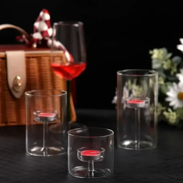 Transparent Glass Candlestick Cylinder Tea Light Candle Holders for Table Centerpieces Wedding Party Dining Room Decorations - Image 18