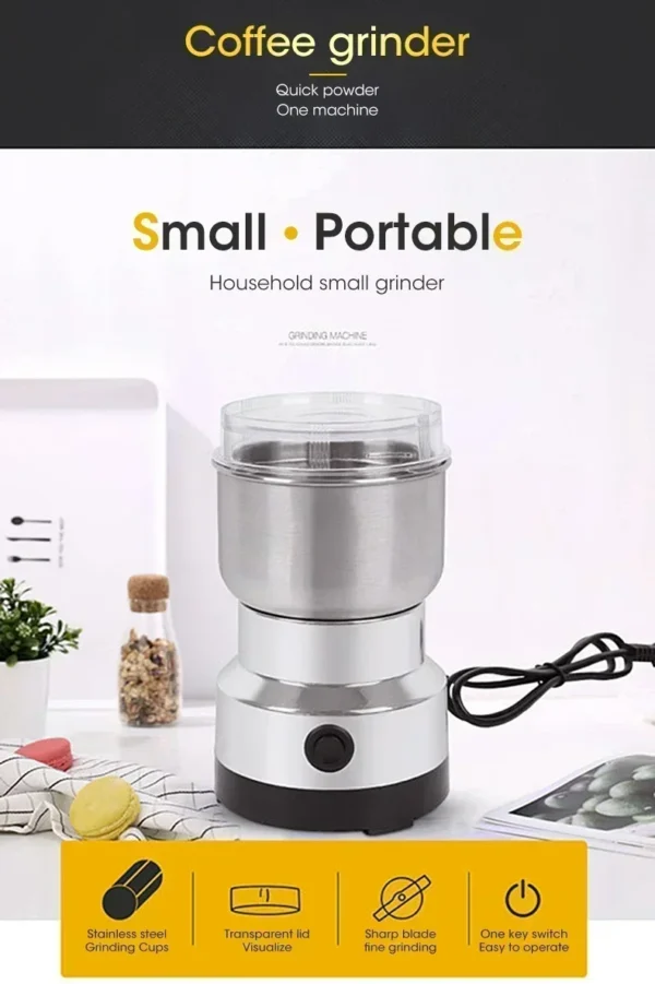 Stainless Electric Grinder 4Blades Fast Grinding Multifunction Smash Machine Household Coffee Beans Rice Mill Grinder 200W/400W - Image 10