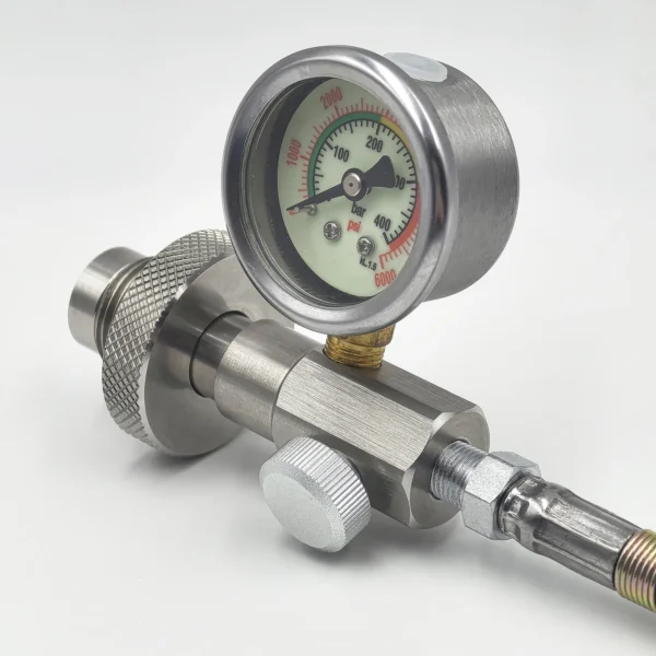 HPA Air Diving DIN G5/8 Connect Fill Station Filling Charging Adaptor Gauge Stainless Steel - Image 14