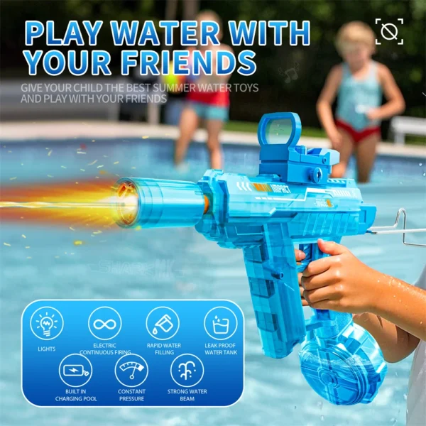 Battle Electric Water Guns，with Gun Muzzle Flame High Capacity Squirt Guns Summer Outdoor Beach Toy for Adult - Image 16