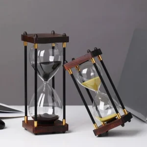30/60 Minute Vintage Metal Hourglass Timer Kitchen Home Office Creative Desktop Ornaments Time Management Tools Holiday Gifts