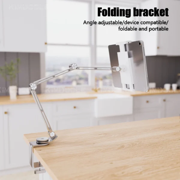 3 Rod Tablet Stand with 360 Rotation and Adjustable Angles Compatible With Tablets Phones and Laptops Portable and Foldable - Image 4