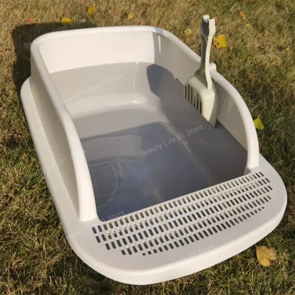 Extra Large Cat Litter Box Pet Bedpans Semi Closed Kitty Litter Pan Potty Toilet for Rabbit Medium Large Cats Small Animals - Image 2