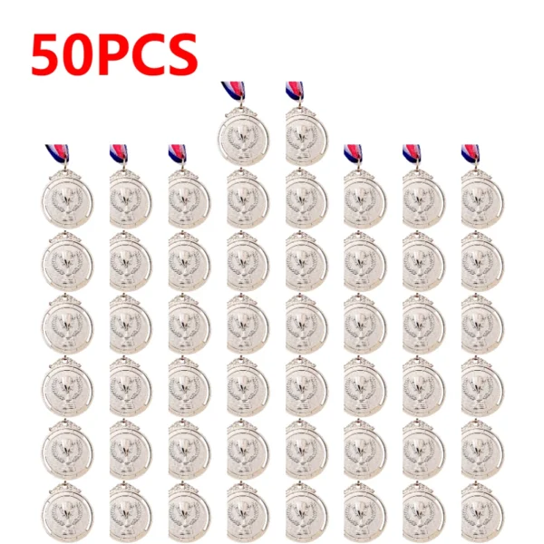 10-50pcs 2" Gold Silver Bronze Award Medal Zinc Alloy Round Winner Medals w/ Neck Ribbon 1st 2nd 3rd Prizes Winner Prize Present - Image 12