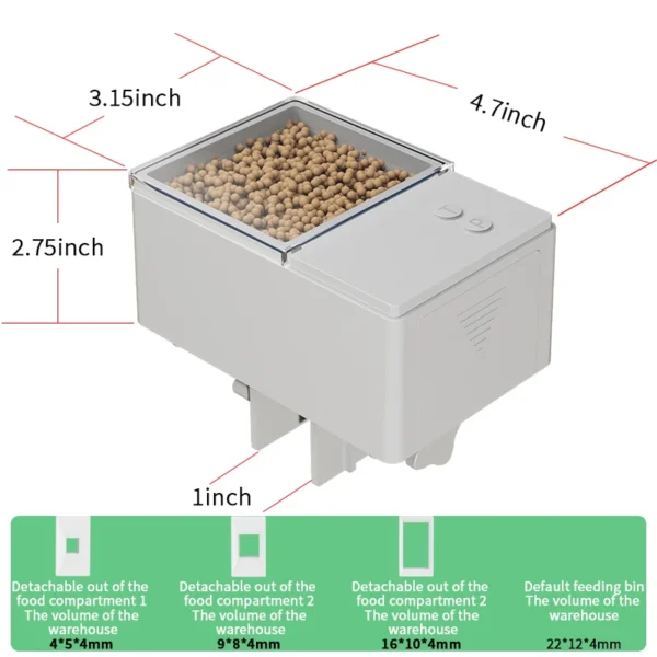 100/150/500ML Button WIFI Version automatic fish feeder, fish tank accessories intelligent turtle feeder Timed and quantitative - Image 5