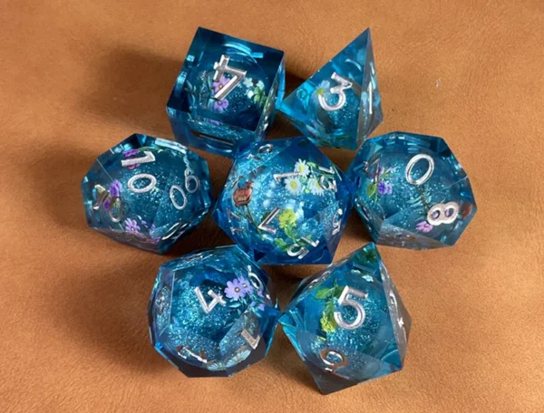 7PCS Polyhedral Crystal Liquid Core Dragon Eye DND Dice Set for Dungeon and Dragon Pathfinder RPG Role Playing Games Gift Toy - Image 50