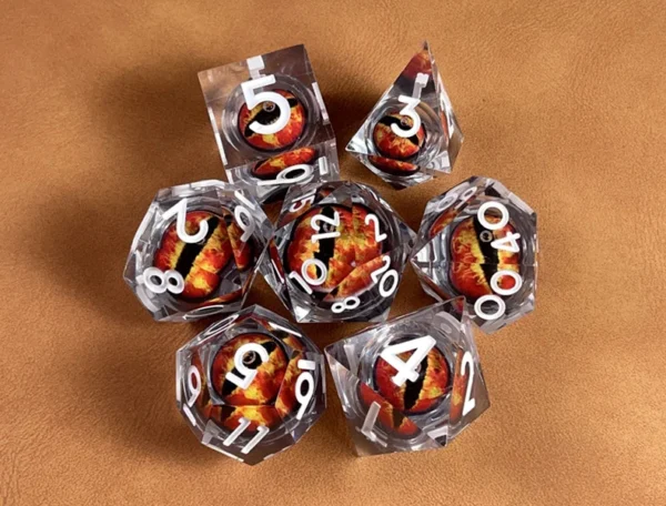7PCS Polyhedral Crystal Liquid Core Dragon Eye DND Dice Set for Dungeon and Dragon Pathfinder RPG Role Playing Games Gift Toy - Image 40