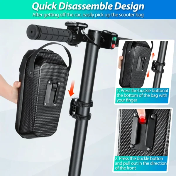 NEWBOLER 3L/5L Electric Scooter Front Bag With USB Port Waterproof Quick Release EVA Electric Scooter Bag Universal Scooter - Image 16