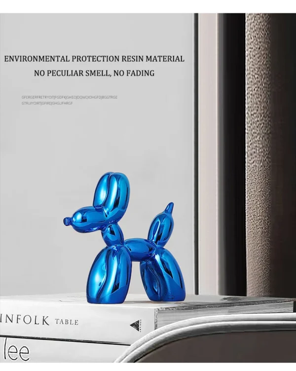 10cm 17cm Nordic Balloon Dog Sculpture Resin Animal Toy Statue Sculptures Figurine Crafts Home Decoration Room Desktop blue Gift - Image 21