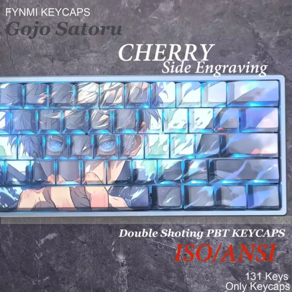Gojo Satoru ISO/ANSI Side Engraving PBT Double Shoting Keycaps Cherry Profile for Mechnical Keyboards - Image 4