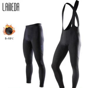 LAMEDA Thermal Fleece Cycling Pants Man Winter Men's Bib Pants Windproof Road Bike Toursers Padded Bicycle Leggings MTB Clothing