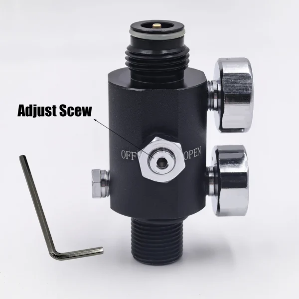 HPA Regulator with Pin Air Valve Regulated Output 0 to 3000psi M18*1.5, 5/8"-18UNF Dual Gauge Adjustable Pneumatic Fill Station - Image 10