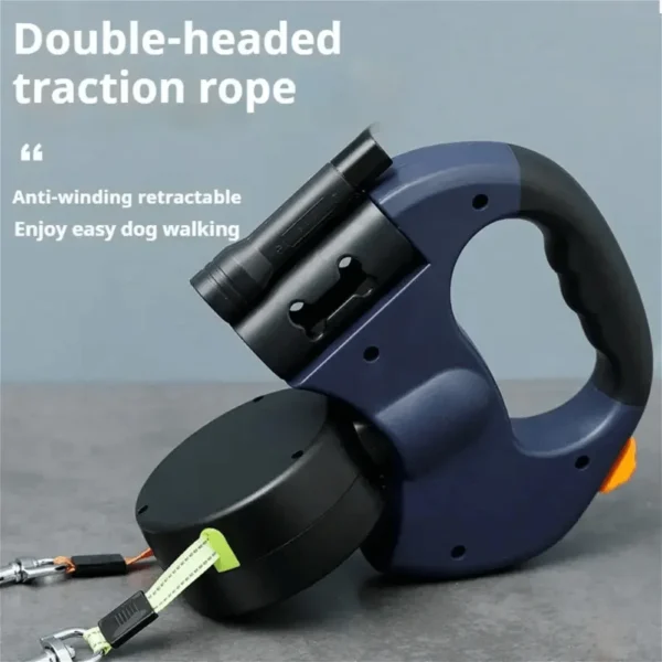 Retractable - Equipped with Pick-up Bag Storage Area, 360° Rotation Anti-Tangle, Pet Outing Traction Rope, Outdoor Walking Dogs - Image 10