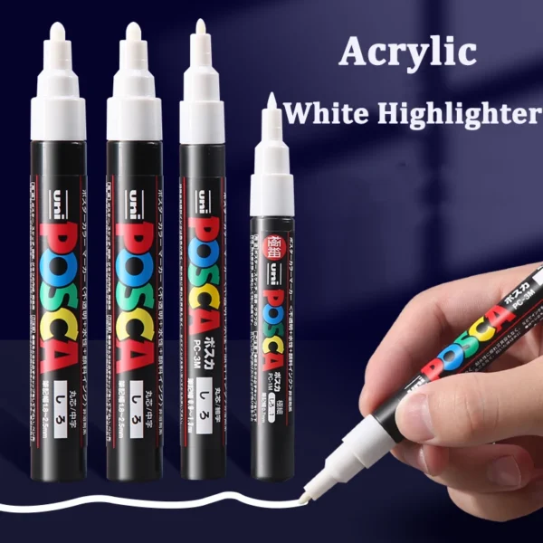 Uni POSCA White Markers ,PC-1M 3M 5M 8K 17K POP Poster/Advertisement Water Based rotulador permanente Graffiti canetas Best Gift - Image 2