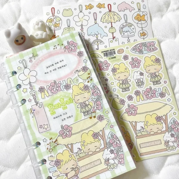 Korean Cute Cartoon Little Girl Creative Stickers To Decorate Guka Account Diy Stickers - Image 4