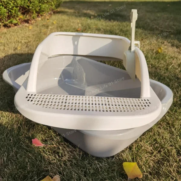Extra Large Cat Litter Box Pet Bedpans Semi Closed Kitty Litter Pan Potty Toilet for Rabbit Medium Large Cats Small Animals - Image 21