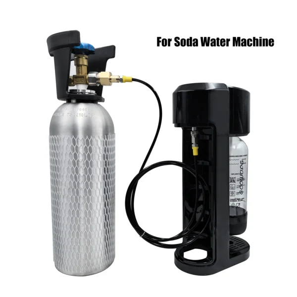 Soda Water Maker Accessories Spring Cover Hose W21.8-14 G3/4 CGA320 with Quick Disconnect Connector CO2 Tank Cylinder Adapter - Image 3