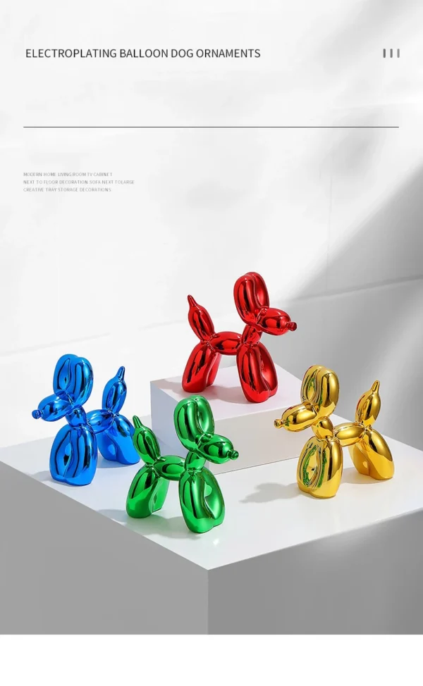10cm 17cm Nordic Balloon Dog Sculpture Resin Animal Toy Statue Sculptures Figurine Crafts Home Decoration Room Desktop blue Gift - Image 19