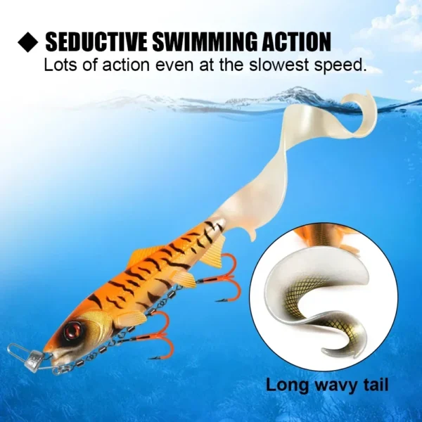 Spinpoler Long Wavy Tail Fin Soft Swimbait Fishing Lure With Stinger Rig Kit UV Paint Hook For Big Game Saltwater Boat Sea Pesca - Image 2