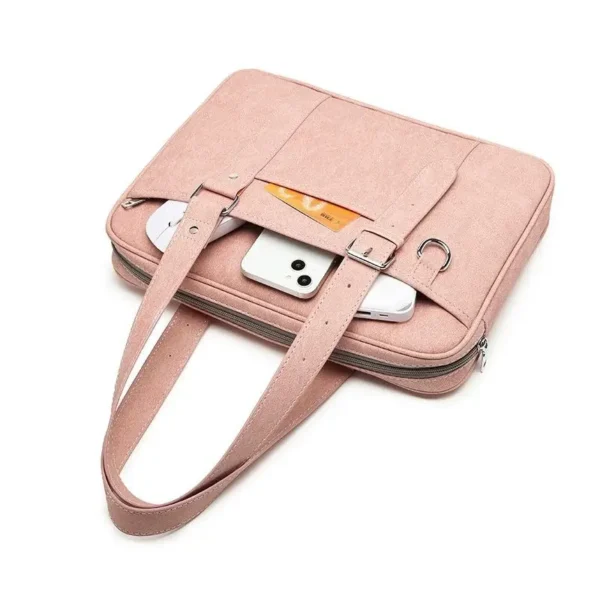 Ins Pink Shockproof Laptop Bag Women Laptop Case Waterproof Tote Bag 13 14 15 Inch For Macbook Air Pro Handbags Briefcase Cover - Image 3