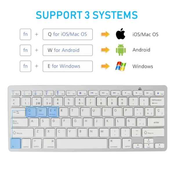 Russian Spanish Arabic Korean New Portable Wireless Bluetooth 3.0 Keyboard  for iPad Tablet Phone PC Android IOS Windows system - Image 25