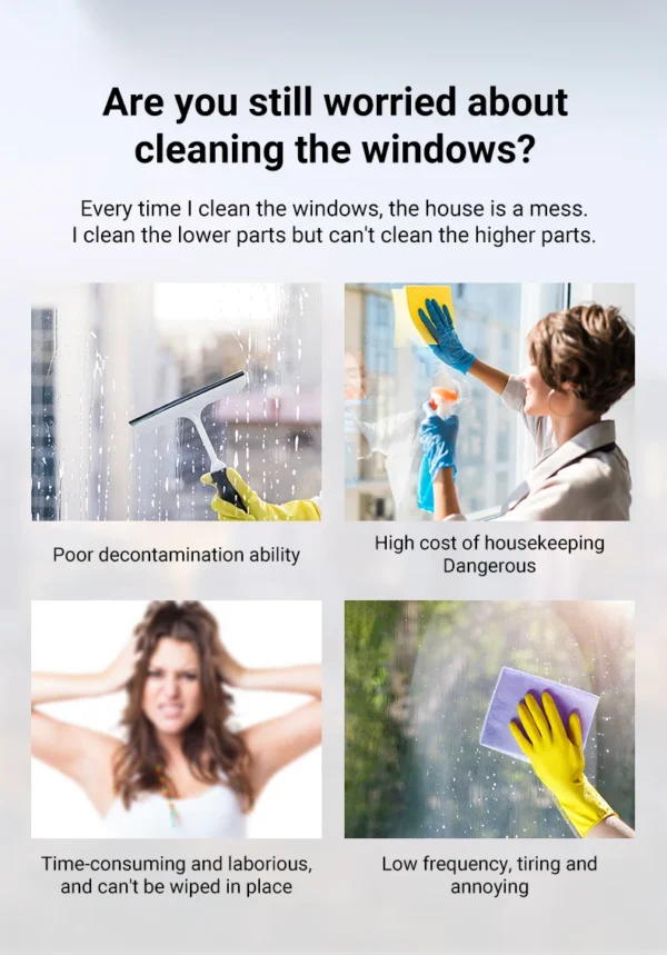 DIVEDEER Intelligent water spray window cleaner with automatic water spray function anti-fall magnetic glass home smart cleaner - Image 12