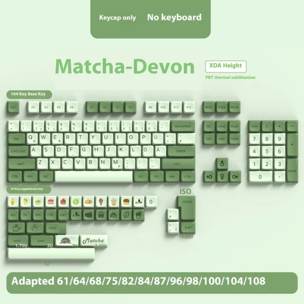 German Xda Keycaps Diy 136 Keys Mechanical Keyboard Keycap Pbt Thermal Sublimation Cute Customization Pc Keyboard Accessories - Image 7