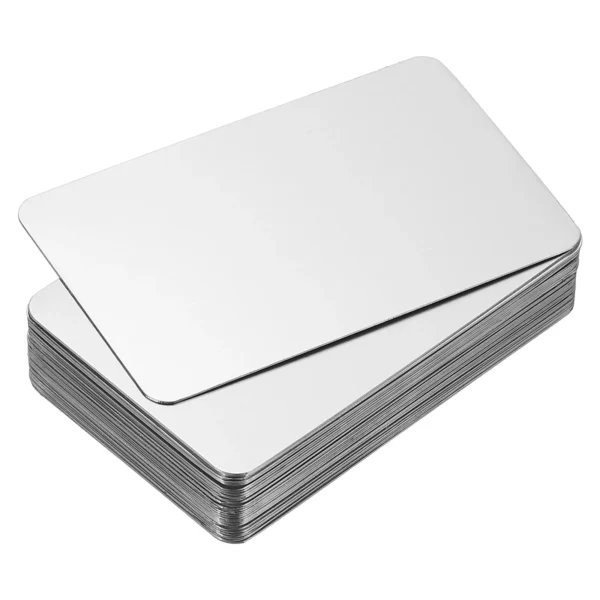 12/30/50Pcs 0.3/0.5/0.8mm Stainless Steel Metal Business Cards Blank Name Card Laser Engraving for DIY Gift Cards Silver/Black - Image 7