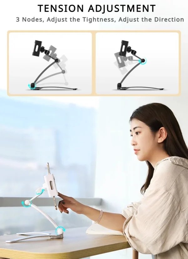 Kitchen Cabinet Wall Tablet Mount 360° Rotating Metal Phone Tablet Bracket 5-13.5” Devices for IPad IPhone Tab Stand on Desktop - Image 16