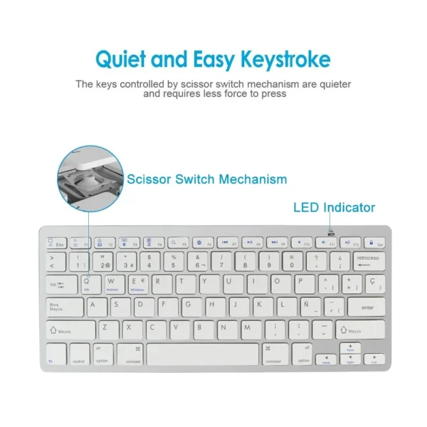 Russian Spanish Arabic Korean New Portable Wireless Bluetooth 3.0 Keyboard  for iPad Tablet Phone PC Android IOS Windows system - Image 19
