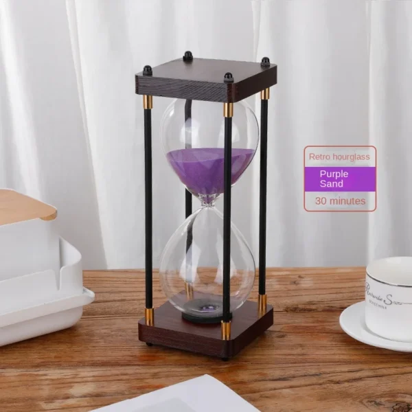 30/60 Minute Vintage Metal Hourglass Timer Kitchen Home Office Creative Desktop Ornaments Time Management Tools Holiday Gifts - Image 9