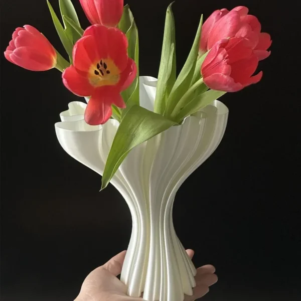 3D Stereoscopic Printing Artistic Vase White Modern Simple Luxury Nordic Living Room Vases Creative Interior Home Decoration - Image 2