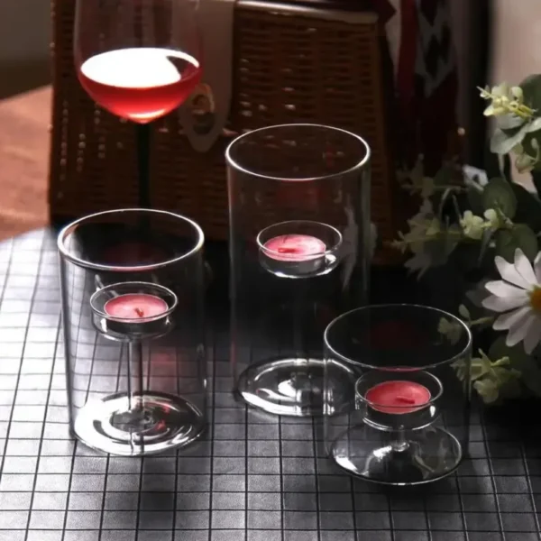 Transparent Glass Candlestick Cylinder Tea Light Candle Holders for Table Centerpieces Wedding Party Dining Room Decorations - Image 14