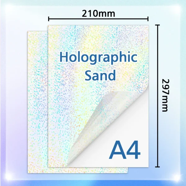 50Sheets A4 Paper Cold Laminated Film Holographic Sand Foil Glitter Glass Hot Stamping On Photo Laminating Film to Protect Photo - Image 22