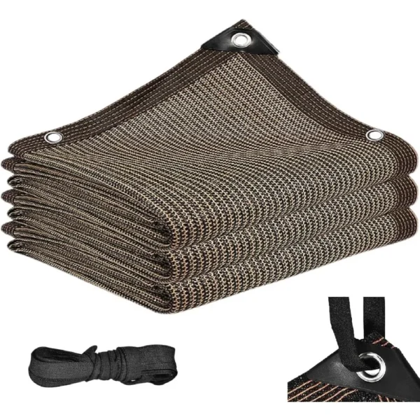 Brown High Density Polyethylene Shade Net 80% Plant Sunshade Garden Building Sunshade Suitable for Garden Outdoor Pavilion