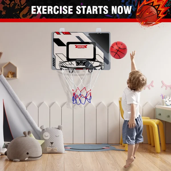 Mini basketball hoop - children's indoor mini basketball frame, backboard basketball set for bedroom, sports game accessory - Image 3